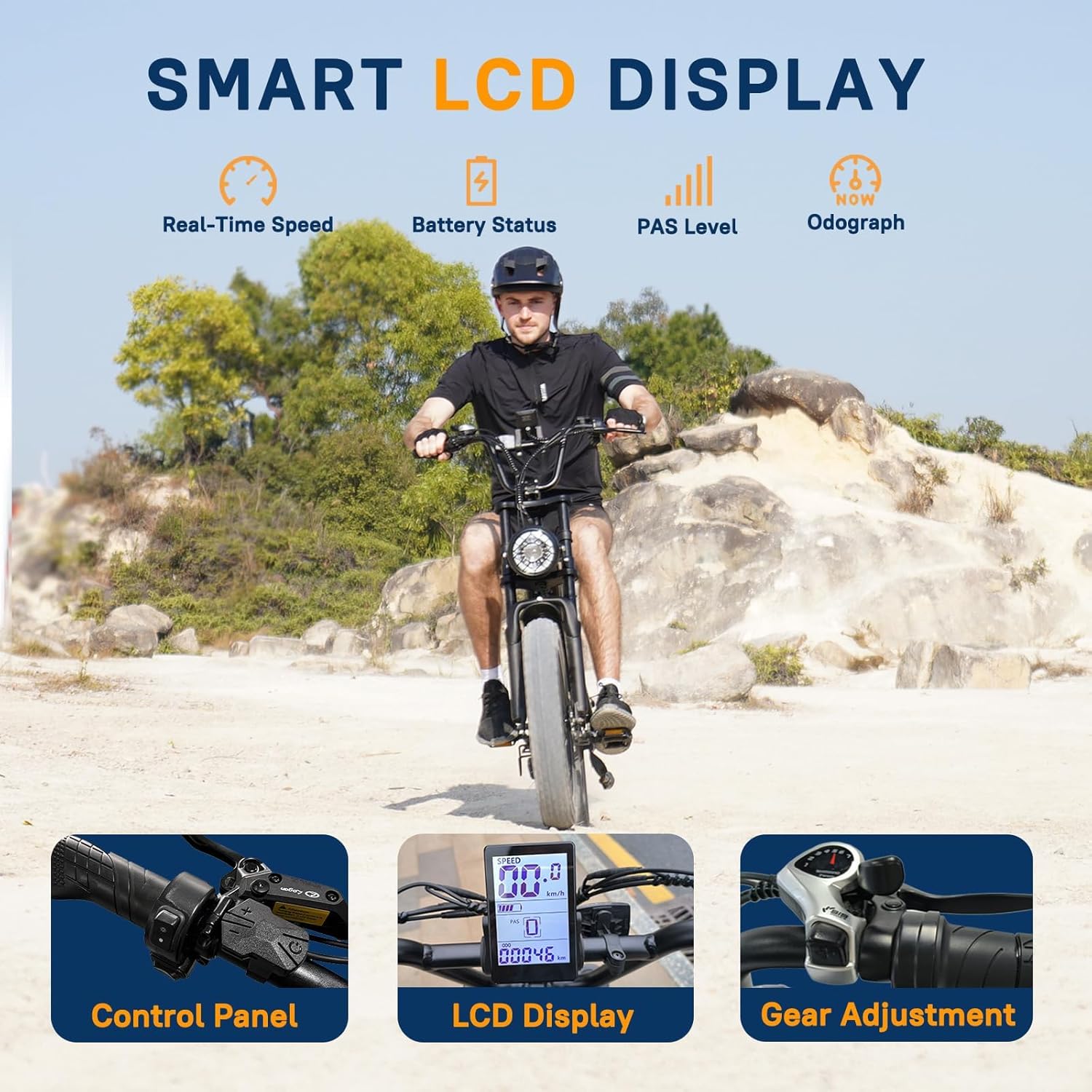 Movcan V60 Series Electric Bike for Adults,1000W/1500W, 30/33MPH,48V 15.6/18.2 Battery,Up to 80Mile Dual Hydraulic Brake,20" Fat Tire,7-Speed Motorcycle Ebike for Commuting/Off-Roading