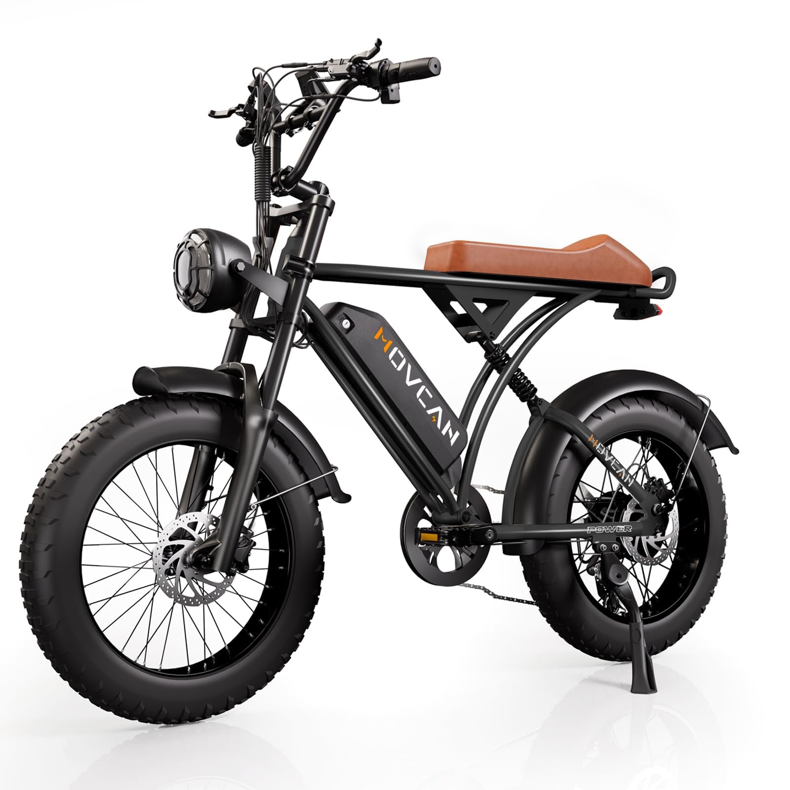 Movcan V60 Series Electric Bike for Adults,1000W/1500W, 30/33MPH,48V 15.6/18.2 Battery,Up to 80Mile Dual Hydraulic Brake,20" Fat Tire,7-Speed Motorcycle Ebike for Commuting/Off-Roading