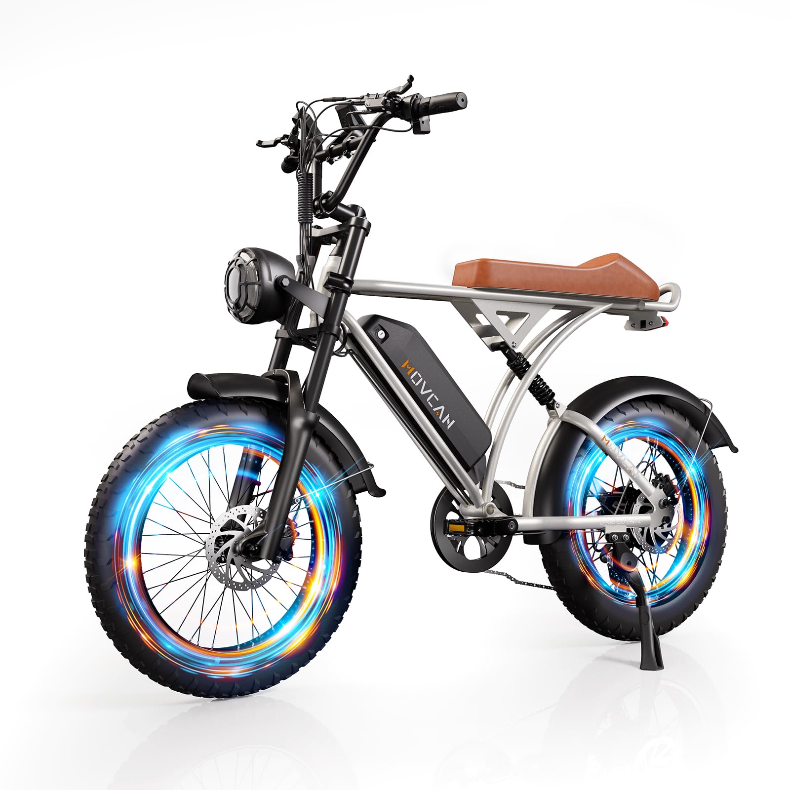 Movcan V60 Series Electric Bike for Adults,1000W/1500W, 30/33MPH,48V 15.6/18.2 Battery,Up to 80Mile Dual Hydraulic Brake,20" Fat Tire,7-Speed Motorcycle Ebike for Commuting/Off-Roading
