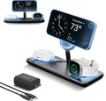 Nimble Podium 3-in-1 Wireless Charging Station for Apple, Qi2-Certified 15W Magsafe Charger Stand, Wireless Charger for iPhone 17 16 15 14 13 - Apple Watch - Airpods Series (Charger & USB-C Included)