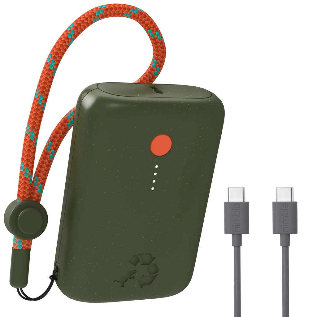 Nimble Champ Portable Charger, 10,000mAh Power Bank Fast Charging, 20W Dual USB-C Battery Pack with Cable, Travel Essential Power Bank for iPhone Laptops Galaxy Tablet Pixel iPad Macbook Kindle Airpod